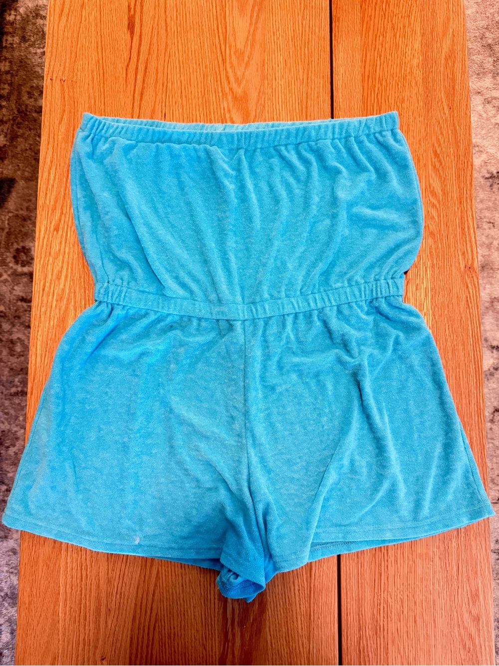 Roxy Turquoise Terry Cloth Strapless Romper Cover Up XL NWOT - Picture 4 of 4